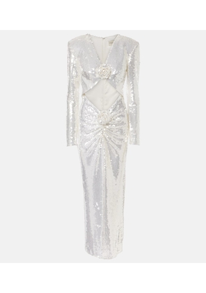 The New Arrivals Ilkyaz Ozel Sequined cutout floral-applique gown