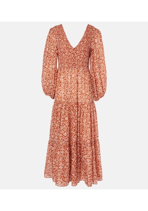 Rixo Brooke floral cotton and silk midi dress