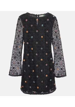 Rixo Mylene crochet beaded mini dress