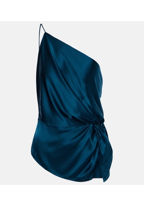 The Sei Gathered silk satin top
