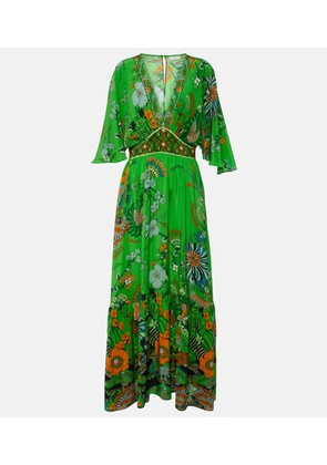 Camilla Embellished floral silk maxi dress