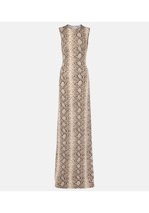 Marine Serre All Over Moon snake-print maxi dress