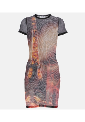 Jean Paul Gaultier Pigalle printed mesh minidress