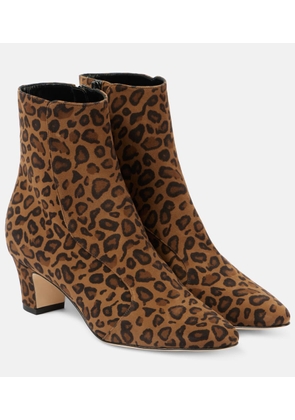 Manolo Blahnik Myconia 50 leopard-print suede ankle boots
