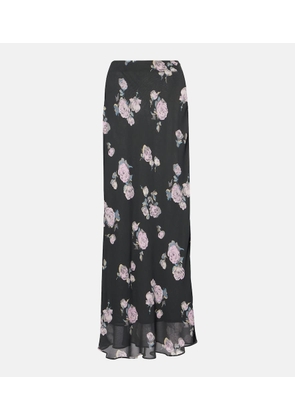 Ganni Floral crepe maxi skirt
