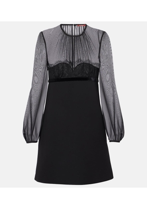 Max Mara Jader sable and silk georgette minidress