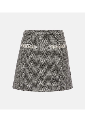 Self-Portrait Herringbone embellished miniskirt
