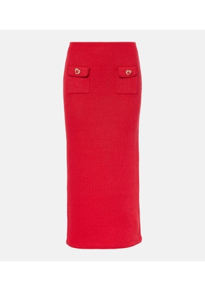 Self-Portrait Embellished knitted midi skirt