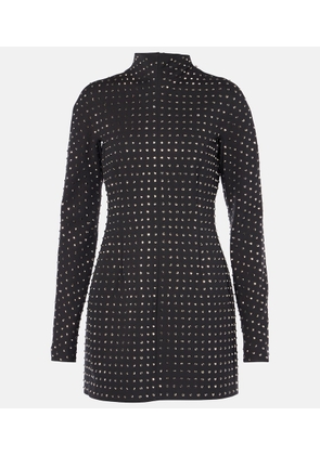 Sportmax Rhinestone-embellished jersey minidress