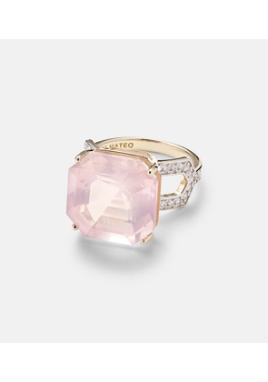 Mateo 14kt gold ring with topaz and diamonds