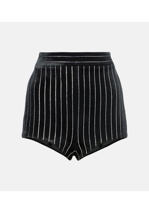 Alex Perry Crystal-embellished velvet shorts