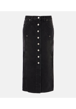 Marant Etoile Vandy high-rise denim midi skirt
