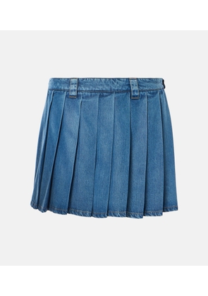 Miu Miu Pleated denim miniskirt