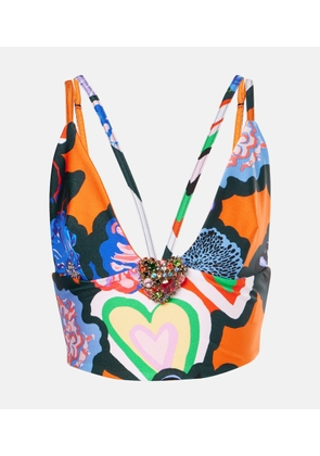 Area Embellished printed top