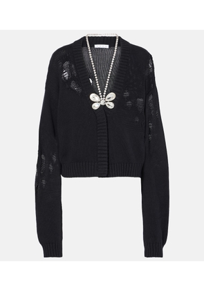 Area Embellished cotton and cashmere cardigan