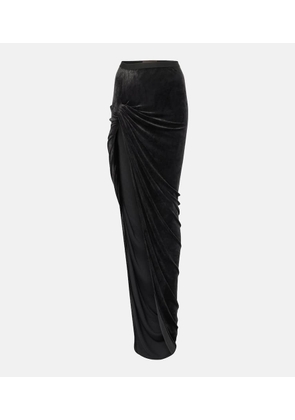 Rick Owens Lilies Twist Edfu velvet maxi skirt