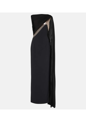 David Koma Draped jersey and tulle gown