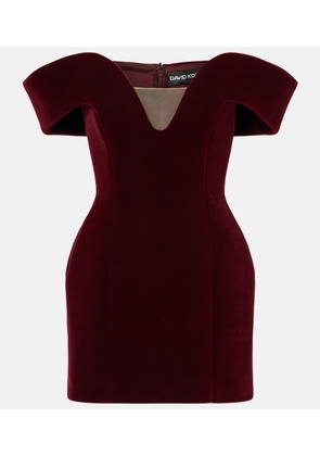 David Koma Off-shoulder velvet minidress