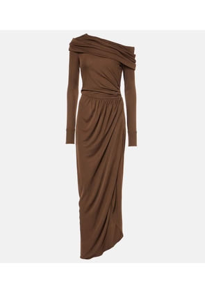 Oscar de la Renta Off-shoulder jersey gown