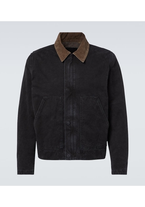 Saint Laurent Corduroy-trimmed cotton canvas jacket