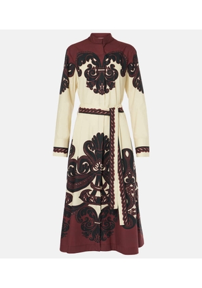 La DoubleJ Sundowner printed cotton poplin midi dress