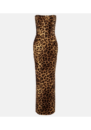 The New Arrivals Ilkyaz Ozel Ambra leopard-print cotton corset gown