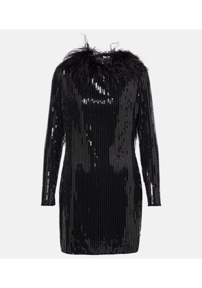 The New Arrivals Ilkyaz Ozel Juises feather-trimmed sequined minidress
