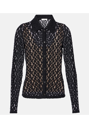 Vince Floral sheer smocked lace top