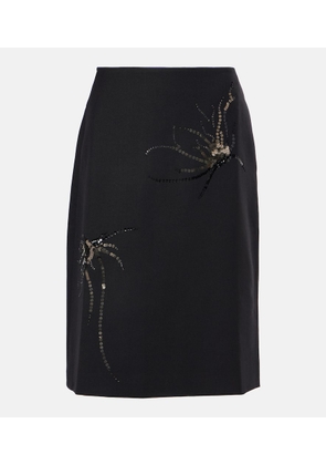 Jacques Wei Sequined wool pencil skirt