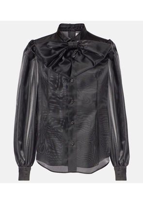 Noir Kei Ninomiya Tie-neck satin shirt