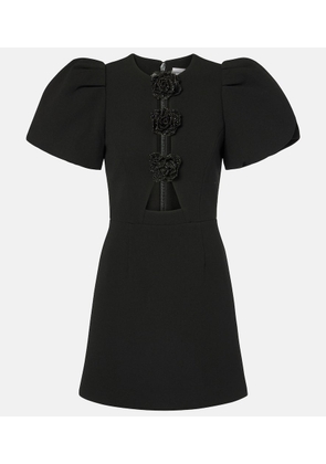 Rebecca Vallance Aubree floral-applique crepe minidress