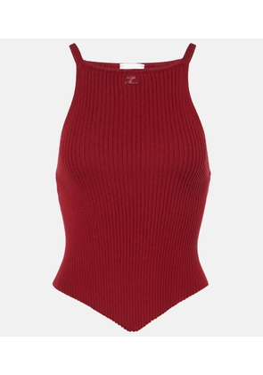 Courreges Ribbed-knit jersey tank top