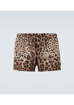 Dolce&Gabbana Leopard-print swim trunks