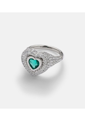 Kamyen Manaal 2.0 Heart Pinky 18kt white gold ring with tanzanite and diamonds