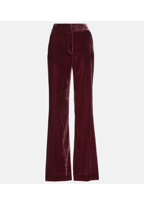 Veronica Beard Lebone high-rise velvet flared pants