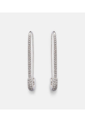 Anita Ko Extra Large Safety Pin 18kt white gold earrings with diamonds