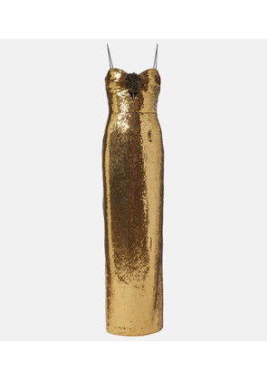 Rebecca Vallance Gloria sequined floral-applique gown