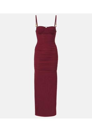 SIR Toni ruched mesh maxi dress