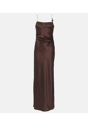 SIR Lush beaded silk satin slip dress