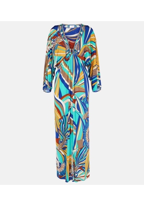 Camilla Draped printed jersey maxi dress
