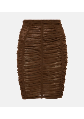 The Attico Ruched high-rise jersey miniskirt