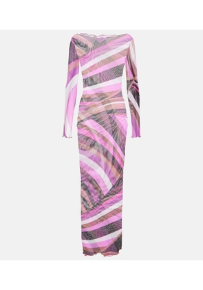 Pucci Iride sheer tulle maxi dress