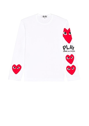 COMME des GARCONS PLAY Logo Tee in White - Novelty. Size M (also in S).
