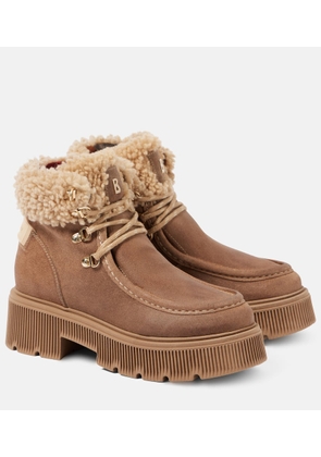Bogner Turin suede and shearling lace-up boots