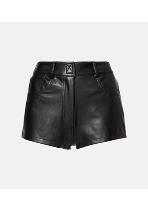 Norma Kamali High-rise faux leather shorts