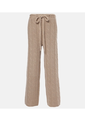 Lisa Yang Ebba cable-knit cashmere straight pants