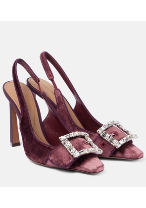 Dolce&Gabbana Embellished velvet slingback pumps