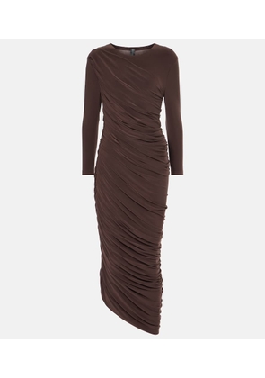 Norma Kamali Gathered jersey midi dress
