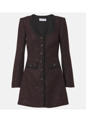 Self-Portrait Sequined tweed minidress
