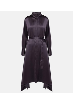 Joseph Cyprien belted silk satin shirt dress